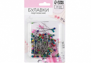 Булавка портновская металл 3,7см шар МИКС (уп.100шт)